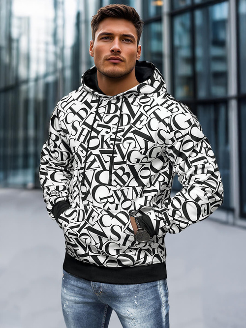 Men's Hoodie - White OZONEE JS/8B1238/1Z