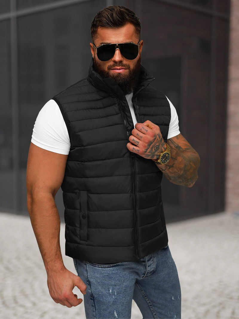 Men's gilet - black OZONEE JS/31M5065/392