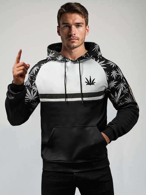 Men's Hoodie - Black OZONEE O/B268