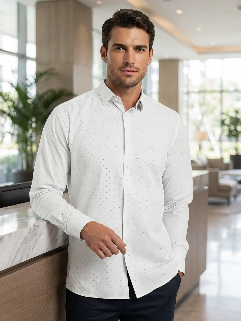 Men's Shirt - White OZONEE V/V185Z