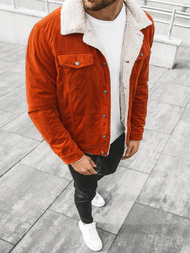 Men's Denim Jacket Orange OZONEE JB/JP1179/3Z