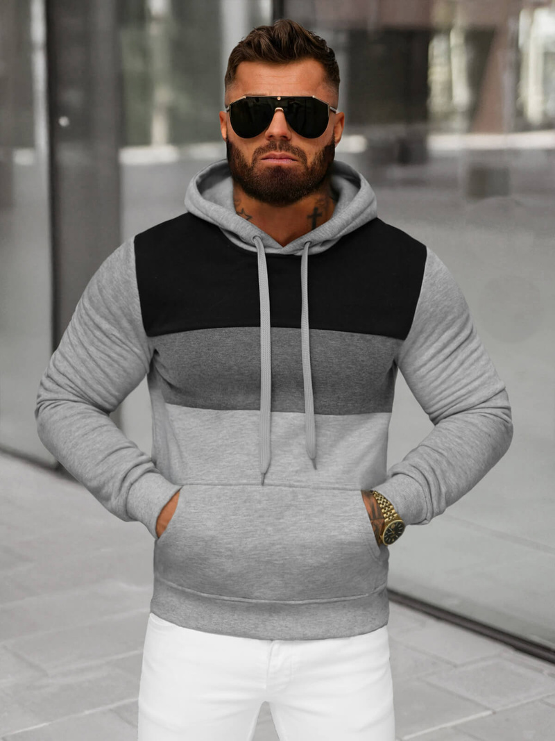 Men's Hoodie - Grey OZONEE JS/8B1312/2