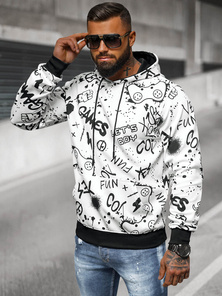 Men's Hoodie - White OZONEE JS/8B1227/1