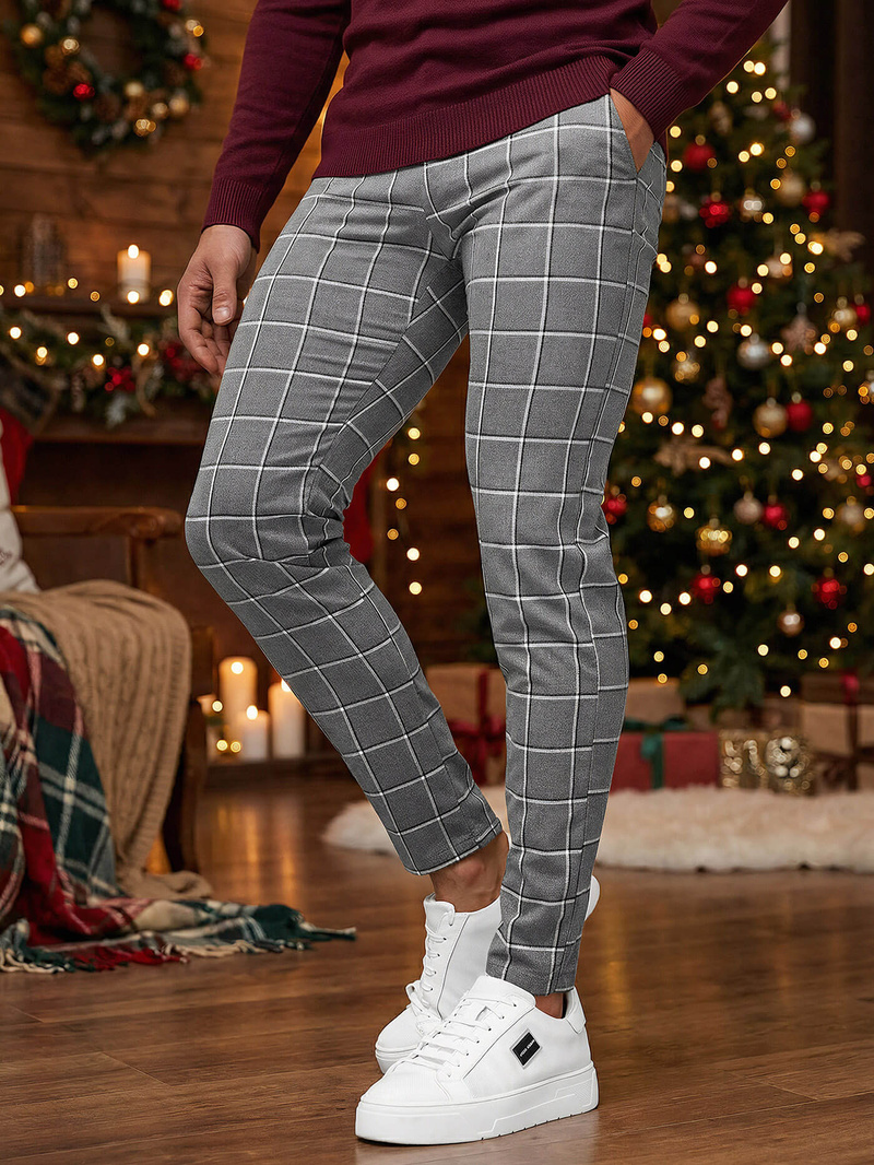 Men's Chino Trousers - Dark Dark Grey OZONEE DJ/5522Z