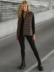 Women's gilet - brown-gray OZONEE JS/11Z8223