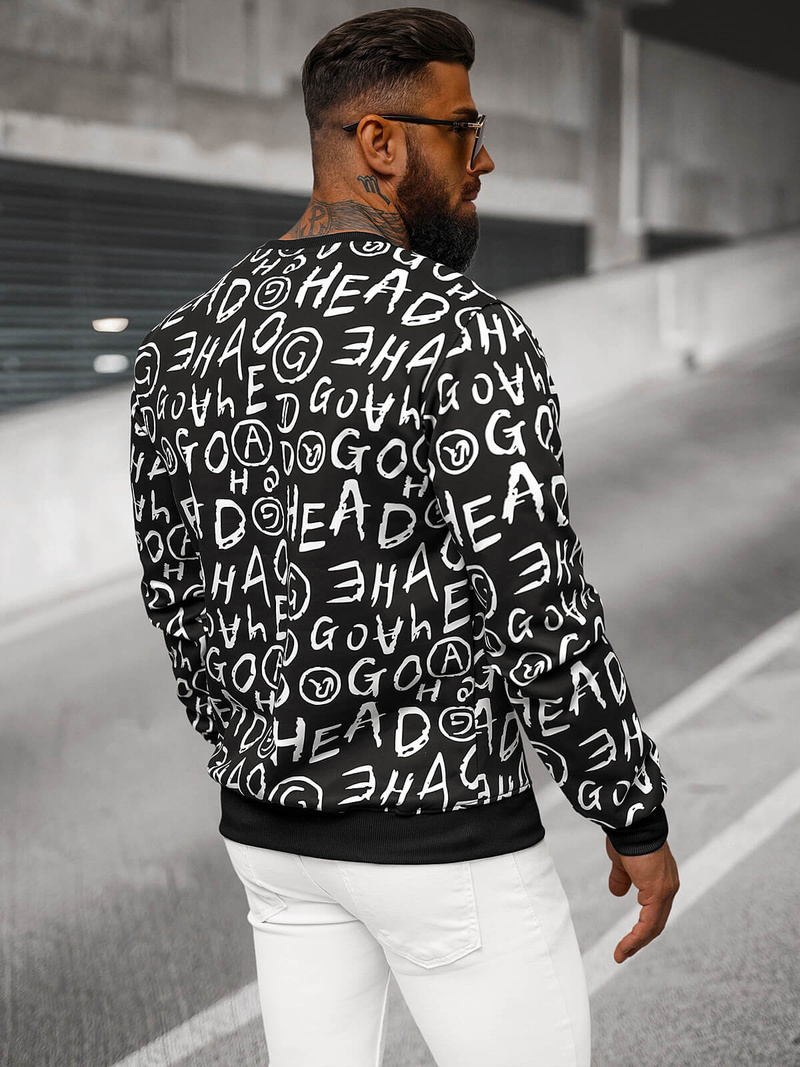 Men's Sweatshirt - Black OZONEE JS/8B1221/3