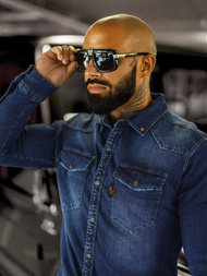 Men's denim shirt - blue OZONEE O/51410