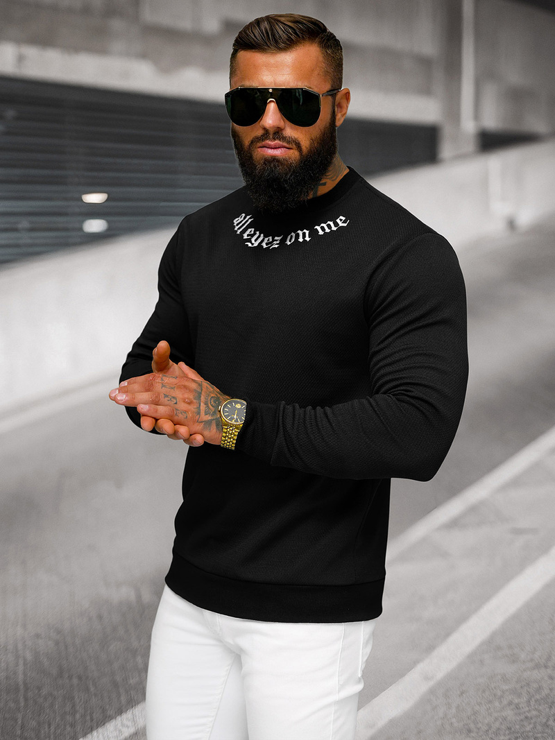 Men's Sweatshirt - Black OZONEE O/P2027