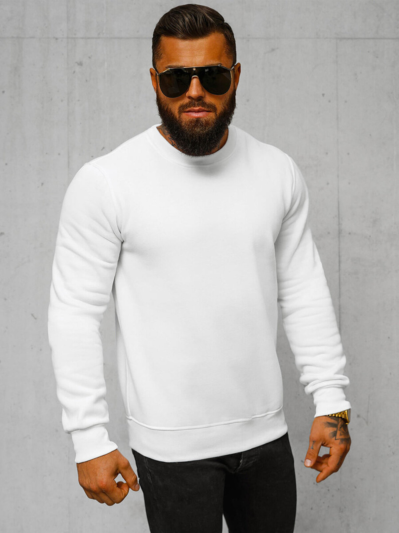 Men's Sweatshirt - White OZONEE JS/2001-10Z