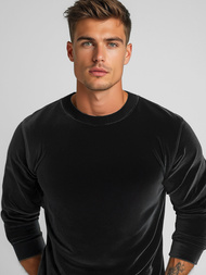 Men's Velour Sweatshirt - Black OZONEE JS/8B1166/3