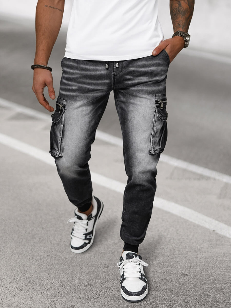 Men's jeans joggers - Black OZONEE NB/MP0108N