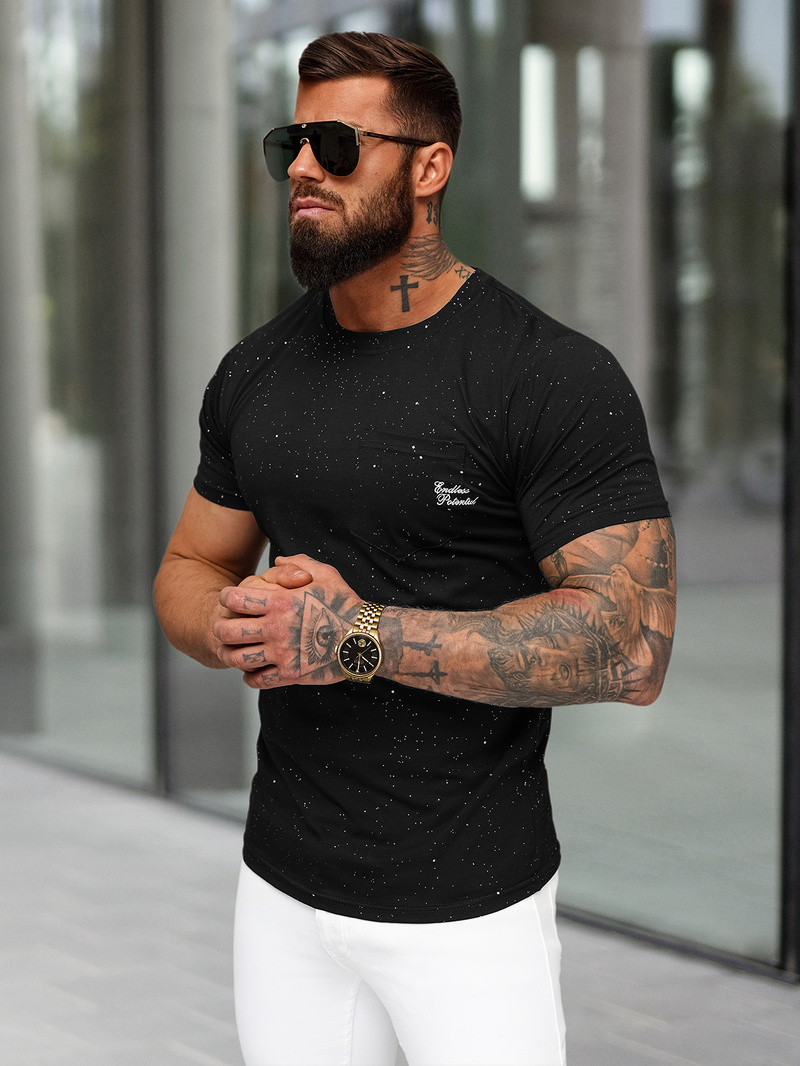 Men's T-shirt - Black OZONEE O/QQ1387