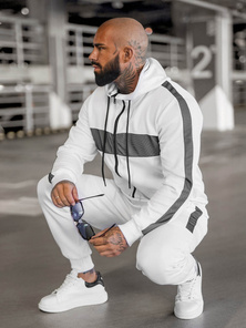 Men's Tracksuit - White OZONEE JS/8C8115/1Z