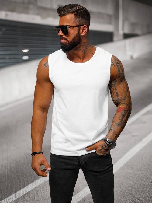 Men's Tank Top - White OZONEE JS/99001Z