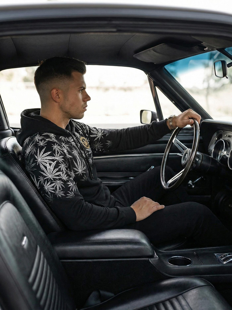 Men's Hoodie - Black OZONEE O/B272Z