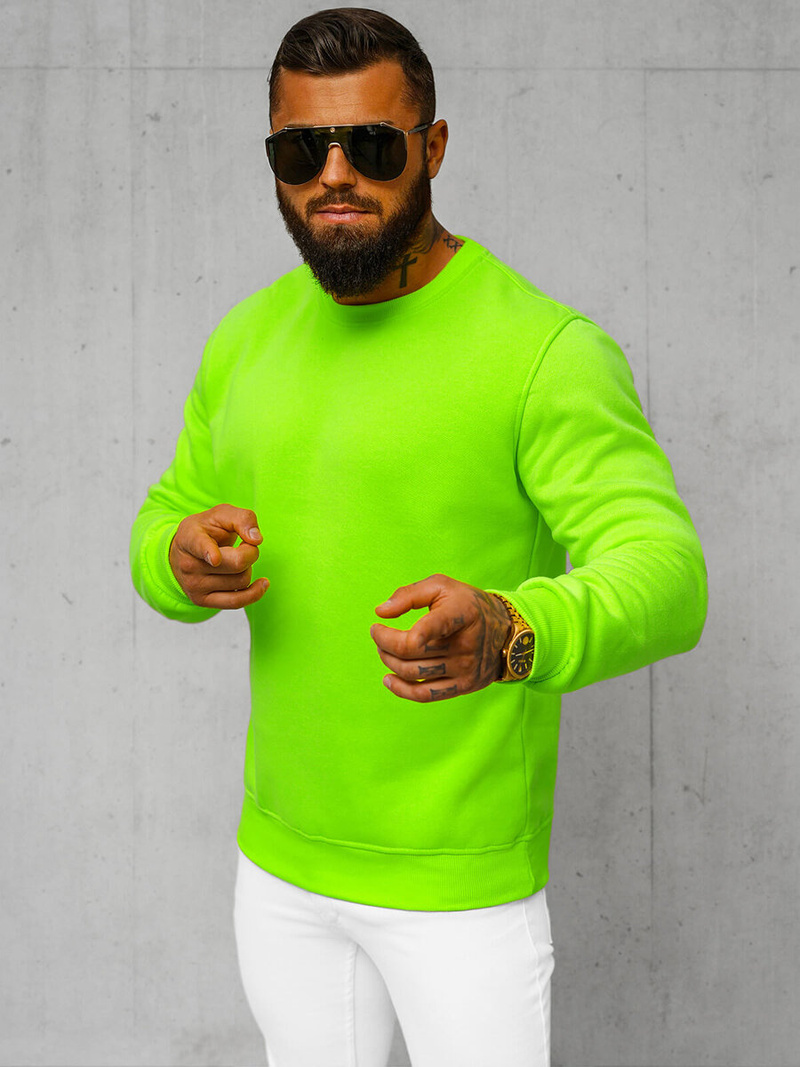 Men's Sweatshirt - Green neon OZONEE JS/2001-10Z