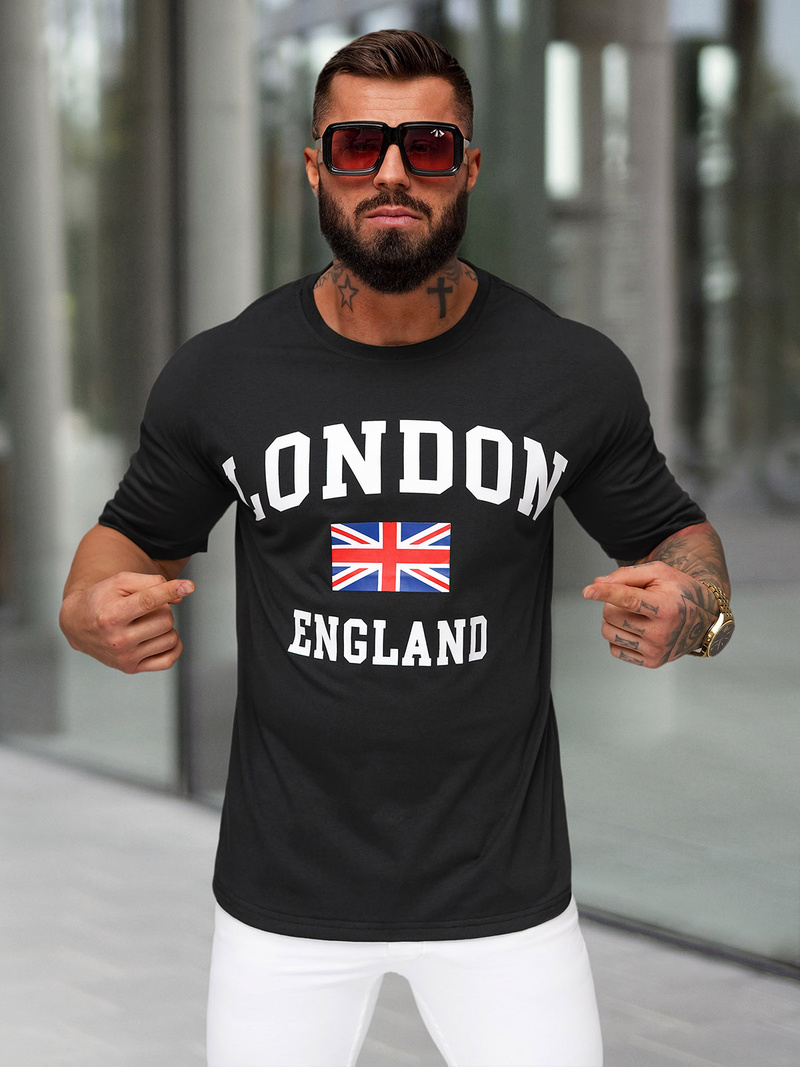 Men's T-shirt - Black OZONEE JS/8B1373/3