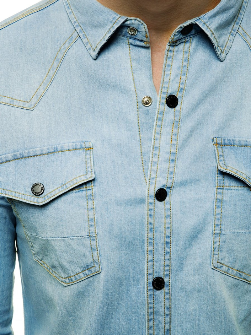 Men's Denim Shirt - Light Blue OZONEE R/3053