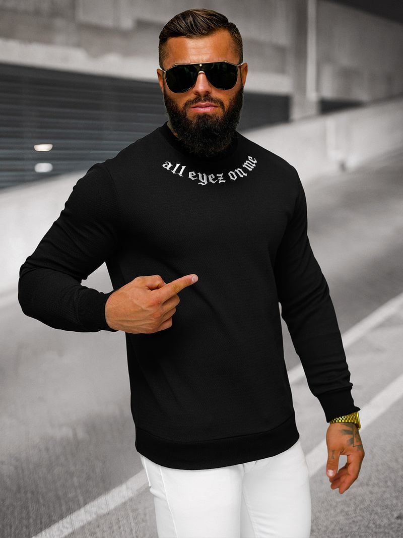 Men's Sweatshirt - Black OZONEE O/P2027
