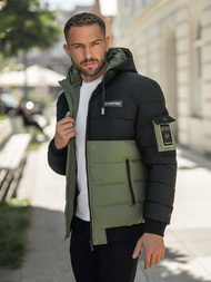 Men's Winter Jacket - Black/Green OZONEE JS/31M5083/136