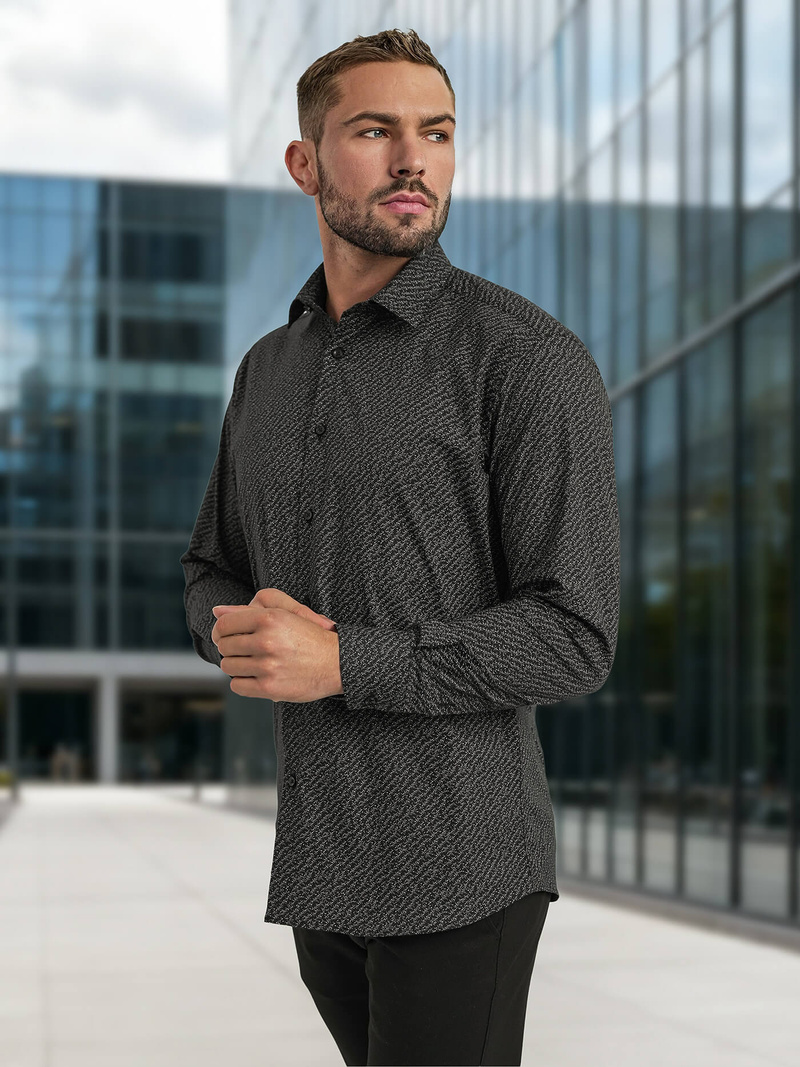 Men's Shirt - Black OZONEE V/V184