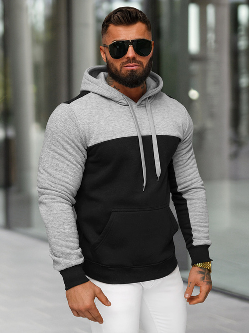 Men's Hoodie - Black OZONEE JS/8B1307/3