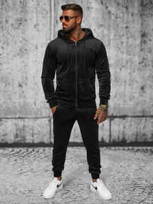 Men's Velour Tracksuit - Black OZONEE JS/8C1169/3