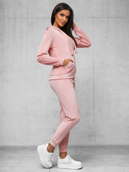 Women's Velour Tracksuit Set - Light Pink OZONEE JS/35C1612/20