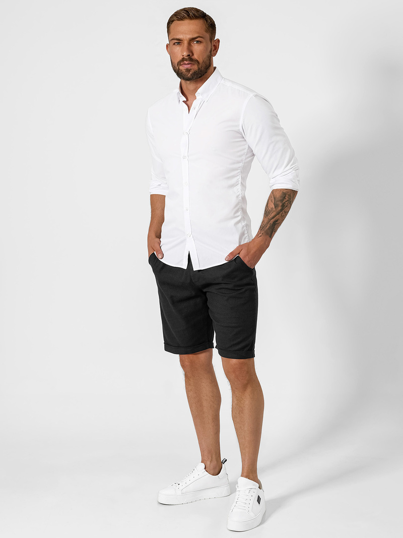 Men's Chino Shorts - Black OZONEE TMK/DC809/1Z
