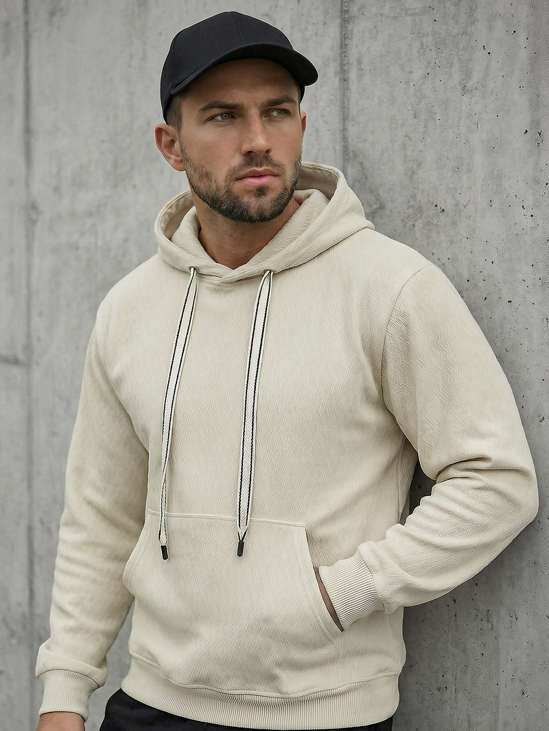 Men's Hoodie - Ecru OZONEE O/G3065