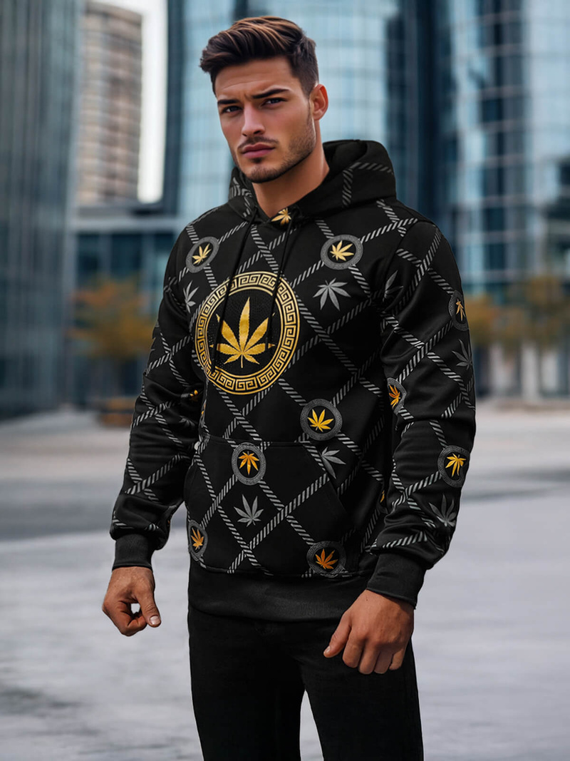 Men's Hoodie - Black OZONEE O/B267Z