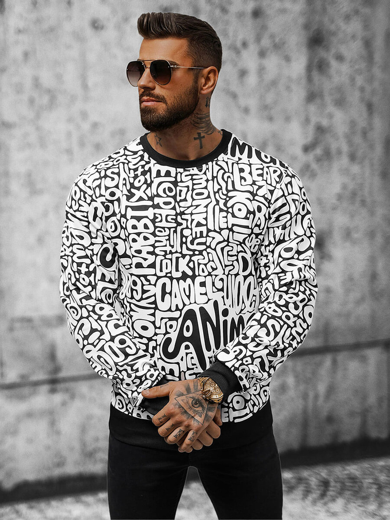 Men's Sweatshirt - White OZONEE JS/8B1131/1