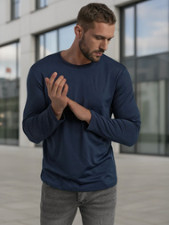 Men's Long Sleeve T-Shirt - Navy Blue OZONEE JS/DB71/5