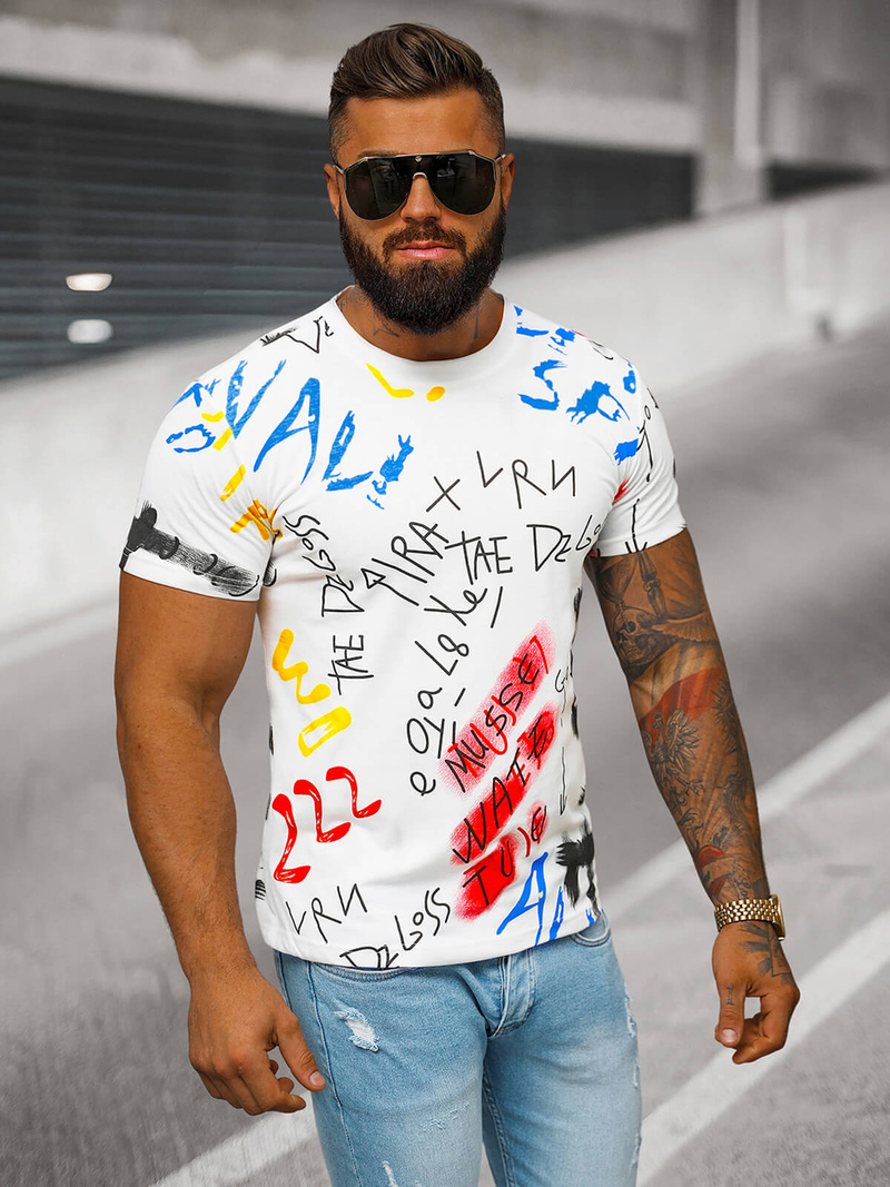 Men's T-shirt - White OZONEE JS/8T1211/1