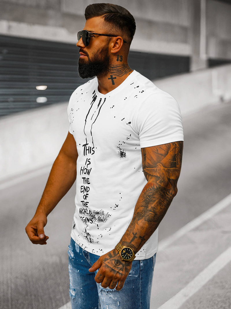 Men's T-shirt - White OZONEE O/8T1259/1