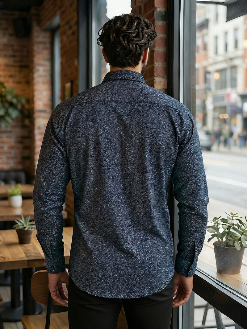 Men's Shirt - Navy Blue OZONEE V/V186Z