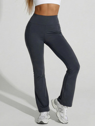 Women's leggings with wide legs - anthracite OZONEE JS/35K1603/5Z