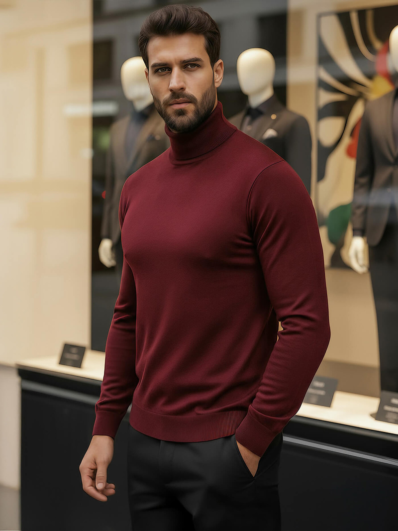 Men's Jumper - Burgundy OZONEE V/V24504