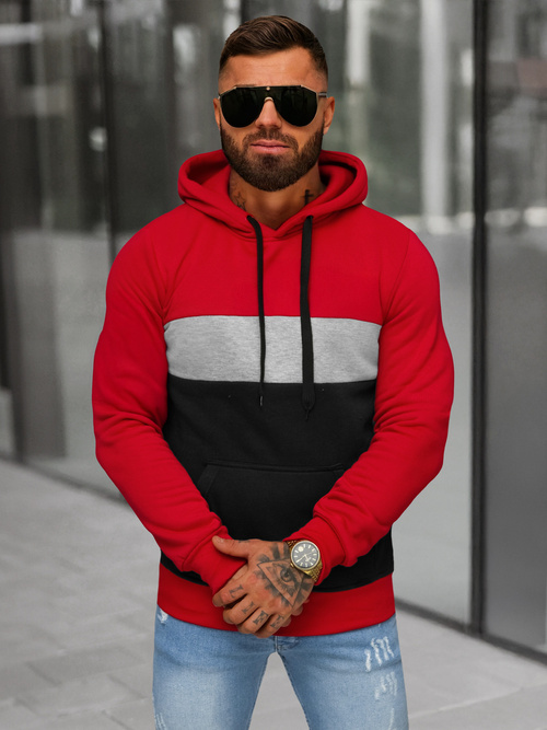 Men's Hoodie - Red OZONEE JS/8B1320/18