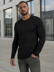 Men's Long Sleeve T-shirt - Black OZONEE JS/DB71/1