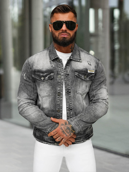 Men's Denim Jacket - Black OZONEE NB/MJ529N