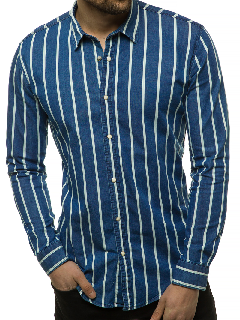 Men's Shirt - Blue OZONEE R/1494