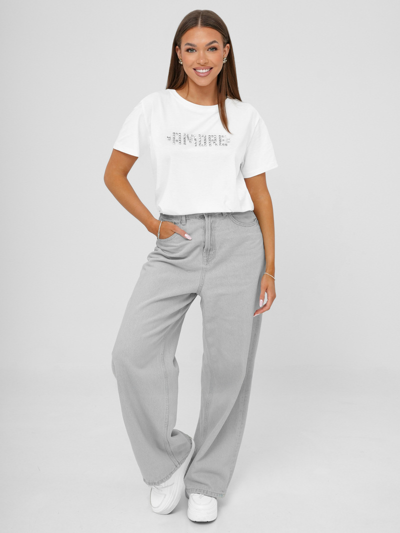 Women's T-shirt - White/Silver OZONEE JS/YJ77716