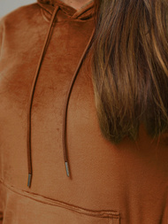 Women's Velour Tracksuit Set - Brown OZONEE O/8C1175/33Z