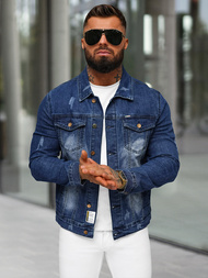 Men's Denim Jacket Dark Blue OZONEE NB/MJ525BSZ