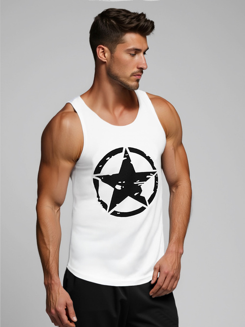 Men's Tank Top - White OZONEE JS/8B1706/1