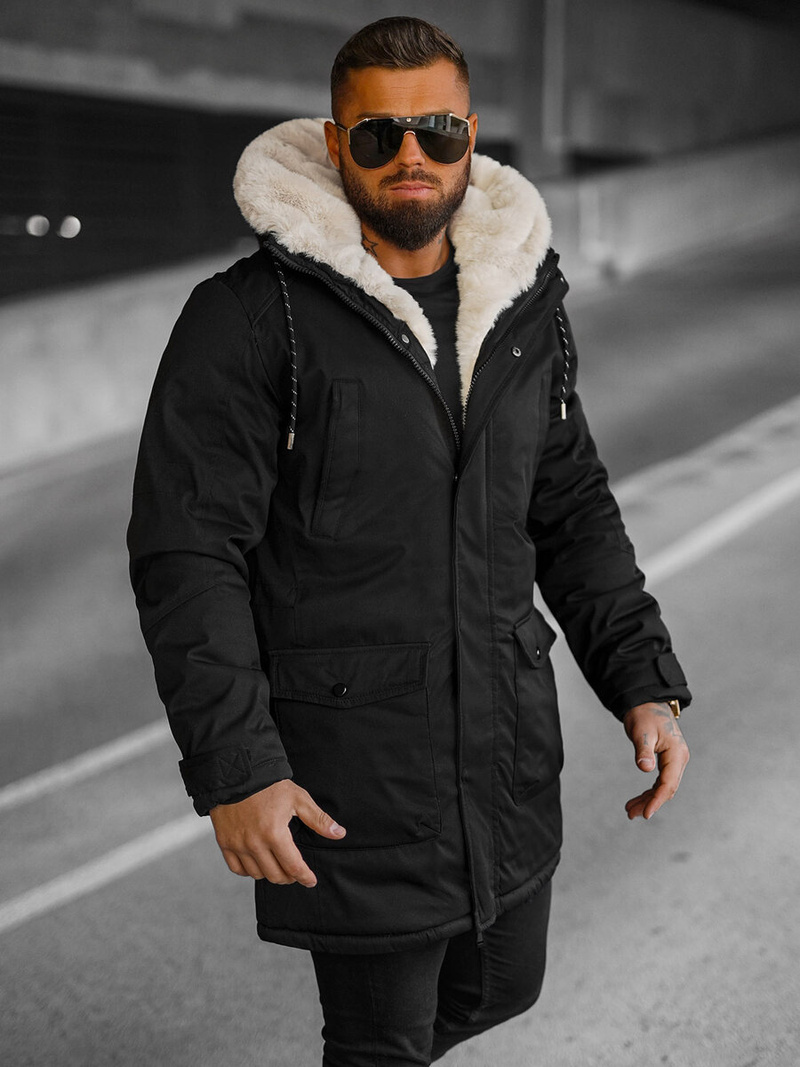 Men's Winter Jacket - Black OZONEE JS/5M120/392Z