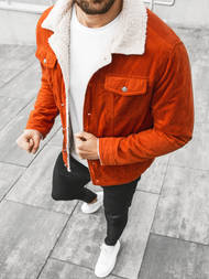 Men's Denim Jacket Orange OZONEE JB/JP1179/3Z