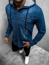 Men's Denim Shirt - Dark Blue OZONEE O/201144Z