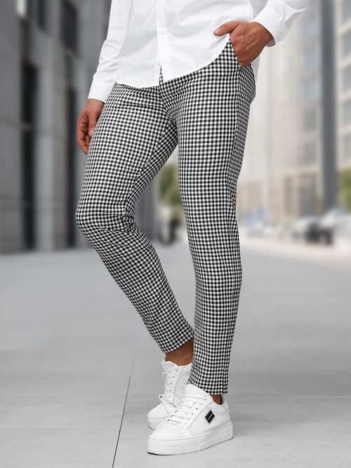 Men's Trousers - Black/White OZONEE DJ/5531Z